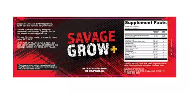 Savage Grow Plus Dosage